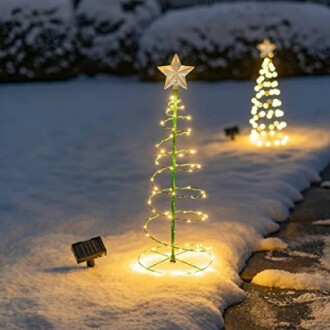 Umikk Solar Weihnachtsdeko Aussen,Weihnachtsdeko Aussen Solar Wetterfest Tannenbaum,5 Stück Weihnachtssolarlichter mit LED und 8 Beleuchtungsmodi,Weihnachtsdeko Schneeflocken Solarlampen [Energieklasse A] Rezension